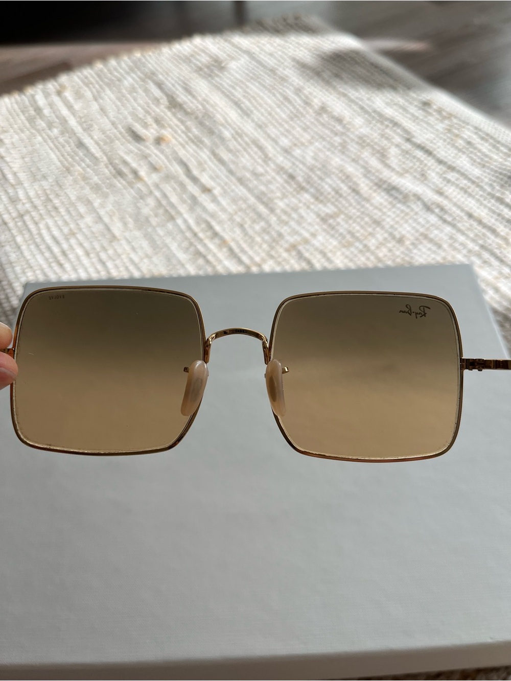 Ray-Ban Gold Frame Sunglasses with Amber Lenses